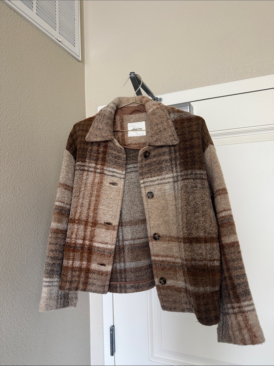 Wilfred Jackets & Blazers - WILFRED Wool Blend Plaid Jacket - Brown/Tan